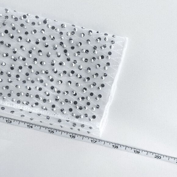 NWOT Hot & Delicious Womens Kylie Embellished Mesh Crop Top White Size Large - Picture 3 of 8